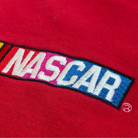 Vintage Men’s NASCAR Red Embroidered Crewneck Sweatshirt Size Large Y2K 90s - Picture 3 of 6